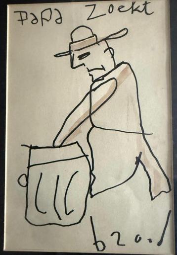 Herman Brood  Papa Zoekt  Stift Tekening op papier beschikbaar voor biedingen