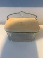 Ancienne boîte à sel en verre et bois, Antiquités & Art, Enlèvement ou Envoi
