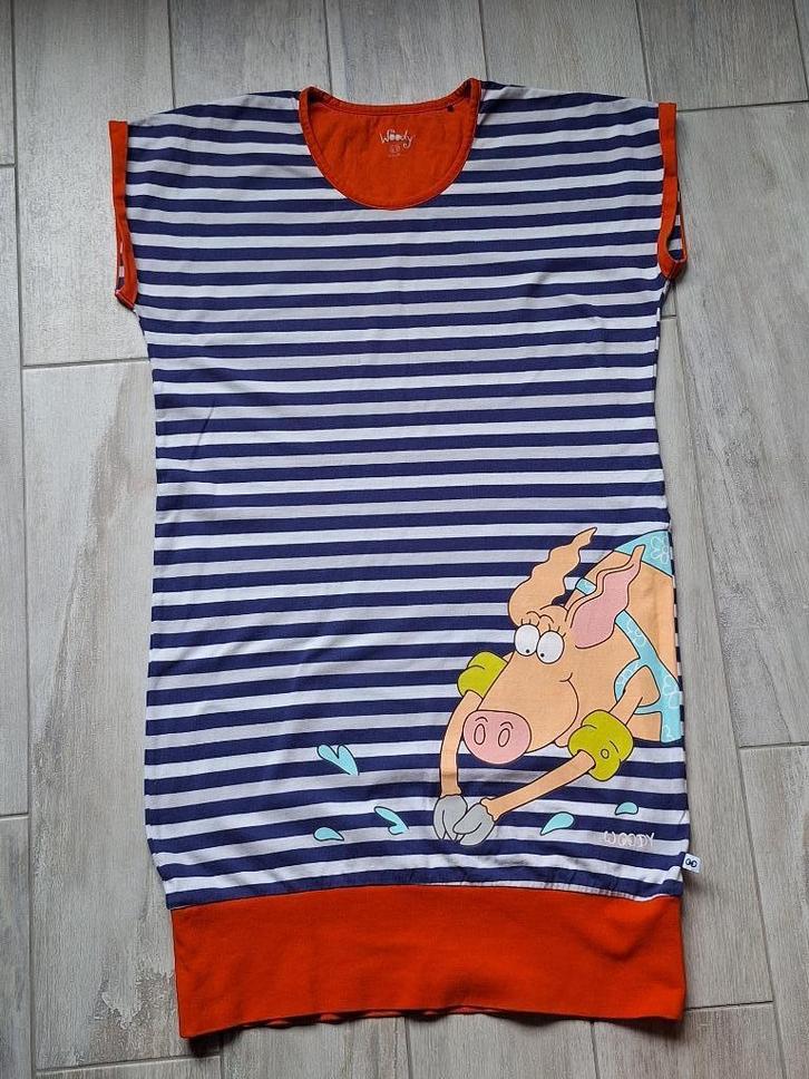 ✿ M176 - Slaapkleed Woody thema varken, Kinderen en Baby's, Kinderkleding | Maat 176, Zo goed als nieuw, Meisje, Nacht- of Onderkleding