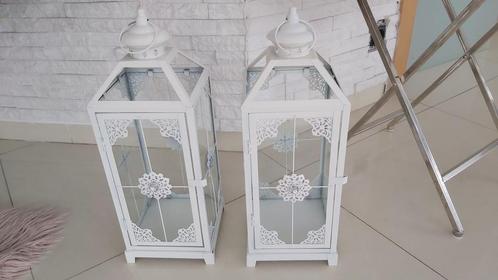 Lot de 2 lanternes décoratives – 46 cm de haut, Huis en Inrichting, Woonaccessoires | Kandelaars en Kaarsen, Zo goed als nieuw