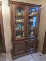 Vitrinekast eik, Huis en Inrichting, Ophalen, Zo goed als nieuw, Eikenhout, Met deur(en)