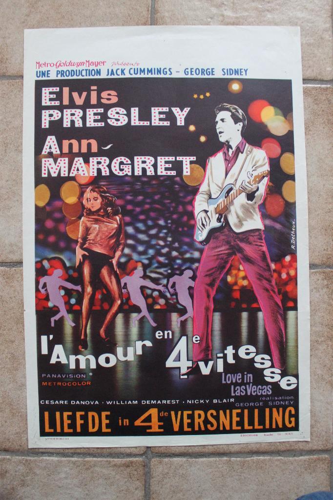 filmaffiche Elvis Presley Viva Las Vegas 1964 filmposter, Verzamelen, Posters, Zo goed als nieuw, Film en Tv, A1 t/m A3, Rechthoekig Staand