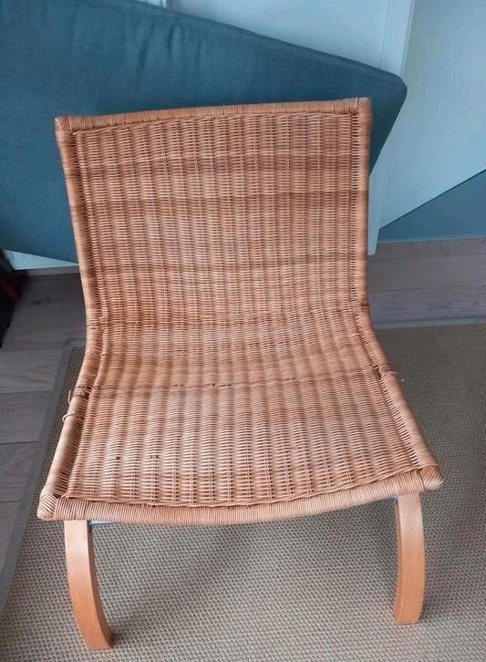 Ikea 'Björket', rotan zetel lounge Tord Björklund, Huis en Inrichting, Stoelen, Gebruikt, Ophalen