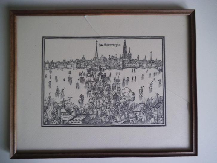 Drukwerk houtsnede Bernard Van De Putte Antwerpen, Antiek en Kunst, Kunst | Etsen en Gravures, Ophalen of Verzenden