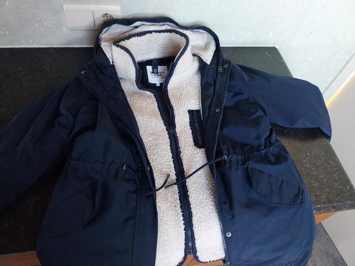 Winterjas meisje, 2 lagen, Fish and chips, maat 158, Kinderen en Baby's, Kinderkleding | Maat 158, Zo goed als nieuw, Meisje, Jas
