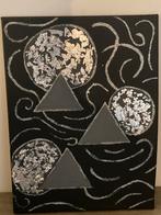 Schilderij met glitters en bladzilver, Antiek en Kunst, Ophalen