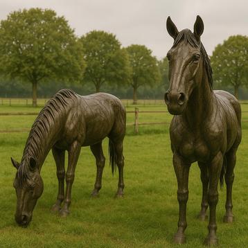 Metalen paarden - Levensgroot - Handgemaakt - Eyecatcher! beschikbaar voor biedingen