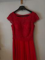 Rode gelegenheidsjurk, Kleding | Dames, Gelegenheidskleding, Ophalen of Verzenden, Zo goed als nieuw, Rood, Maat 38/40 (M)