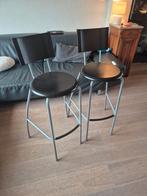 2 IKEA barkrukken – zwart/grijs – zithoogte 72,5 cm, Huis en Inrichting, Barkrukken, Ophalen, Gebruikt, Met voetsteun, 60 tot 90 cm