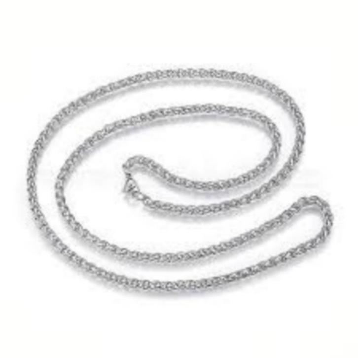 SALE: RVS ketting 50 cm. RVSCol007, Handtassen en Accessoires, Kettingen, Nieuw, Zilver, Verzenden