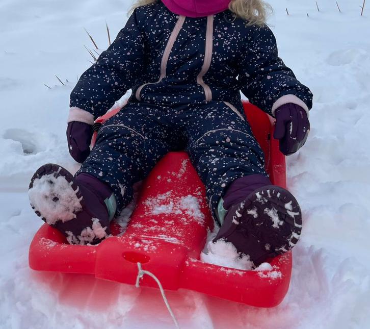 Skipak blauw met roze maat 98-104, Kinderen en Baby's, Kinderkleding | Overige, Zo goed als nieuw, Meisje, Ophalen