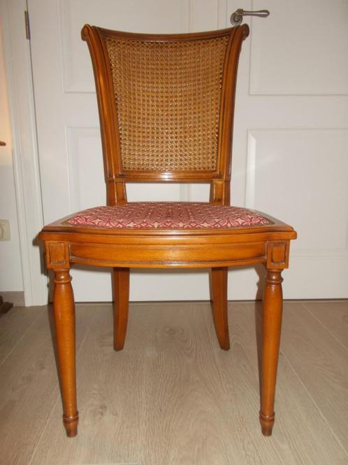 Set 4 stoelen Kerselaar met rug in vlechtwerk vintage staat, Antiquités & Art, Antiquités | Meubles | Chaises & Canapés, Enlèvement