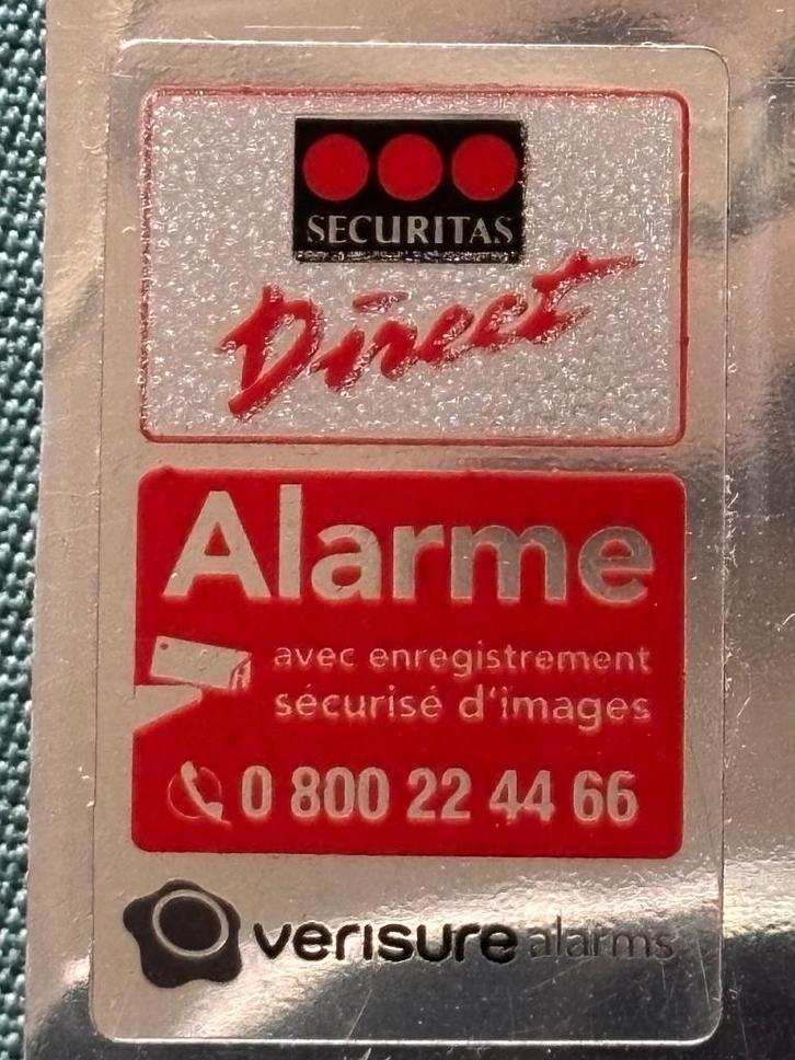 Verisure Securitas direct alarme autocollant, Bricolage & Construction, Éclairage de chantier, Neuf, Autres types, Moins de 50 watts