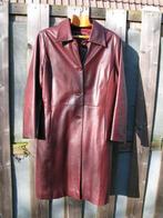 Wijnrood Lederen lange jas mt.42/44, Overige kleuren, Maat 42/44 (L), Zo goed als nieuw, Ophalen