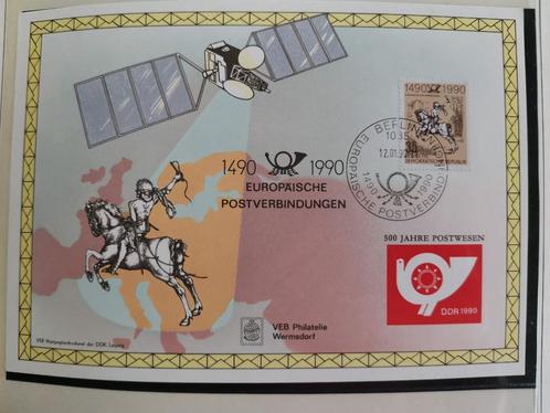 DDR 1990 - kaart 1e postverbinding Mechelen-Innsbruck, Postzegels en Munten, Postzegels | Europa | Duitsland, Gestempeld, DDR