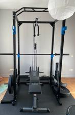 Squatcage/krachtrek/barbell plus gewichten, Sport en Fitness, Ophalen, Gebruikt, Metaal, Krachtstation
