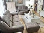 Salon 3+2 (+pouf) Chateau d'Axe cuir pleine fleur, Ophalen, Gebruikt, Leer