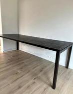 Zwarte tafel, Huis en Inrichting, Tafels | Eettafels, 200 cm of meer, 50 tot 100 cm, Gebruikt, Rechthoekig