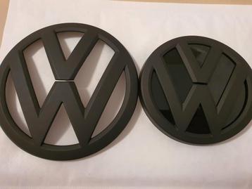 Logos de la calandre et de la coque  VW Golf 7 noir mat 