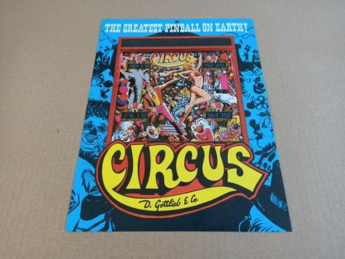 Flyer: Gottlieb Circus (1980) Flipperkast, Verzamelen, Automaten | Flipperkasten, Flipperkast, Gottlieb, Ophalen of Verzenden