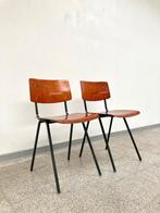 Set vintage F6 Eromes Marko Holland eetkamerstoelen, Huis en Inrichting, Stoelen, Ophalen, Gebruikt, Twee, Bruin