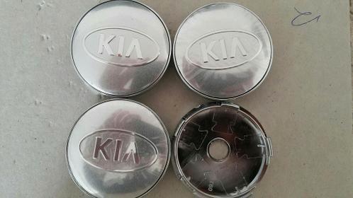 4x 60 mm Kia velgen naafdoppen/center caps zwart/zilver, Auto diversen, Wieldoppen, Nieuw, Ophalen of Verzenden
