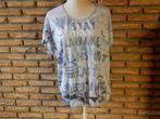 (104) - tee shirt femme t.42 bleu - M&S Mode -, Blauw, Maat 42/44 (L), Ophalen of Verzenden, Korte mouw