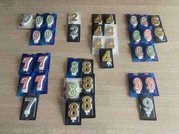 36 diverse cijferkaarsjes  beschikbaar voor biedingen