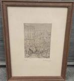 Eau forte épreuve d artiste signe Fernand verhaegen, Antiquités & Art, Enlèvement ou Envoi