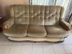 Zetel : 3 zit sofa, zetel, bank, bekleding stof, Huis en Inrichting, Zetels | Zetels, Ophalen, Hout, Gebruikt, Klassiek