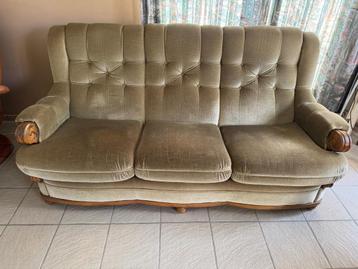 Zetel : 3 zit sofa, zetel, bank, bekleding stof  beschikbaar voor biedingen
