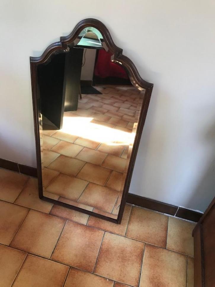 klassieke Belgische geslepen facet boogspiegel, Huis en Inrichting, Woonaccessoires | Spiegels, Ophalen