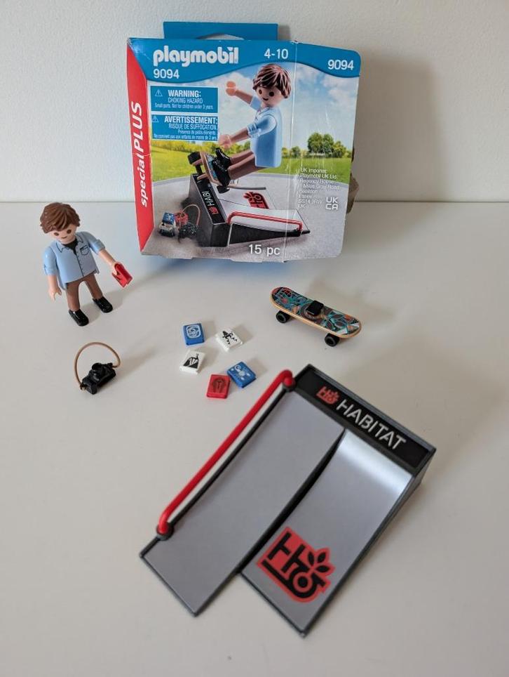 Playmobil Skater met skateramp – 9094, Kinderen en Baby's, Speelgoed | Playmobil, Zo goed als nieuw, Complete set, Ophalen