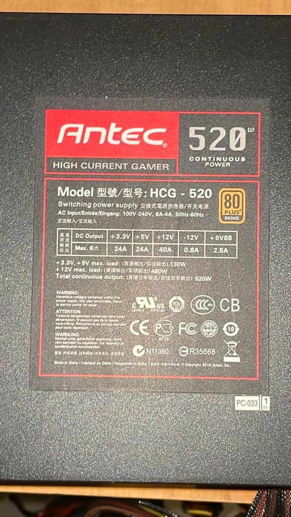 Antec Power Sublai 250 W – Krachtige voeding, topconditie!, Computers en Software, Interne voedingen, Gebruikt, Ophalen