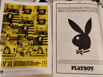 2 oude reclames : playboy / the mysteries of orgasm beschikbaar voor biedingen