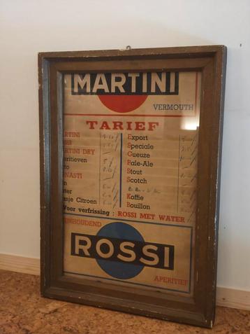 Unieke café prijslijst Martini Rossi jaren '20-'30 beschikbaar voor biedingen