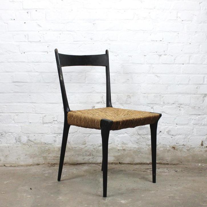Model „S11" stoel van Alfred Hendrickx voor Belform jaren 50, Huis en Inrichting, Stoelen, Gebruikt, Eén, Hout, Riet of Rotan