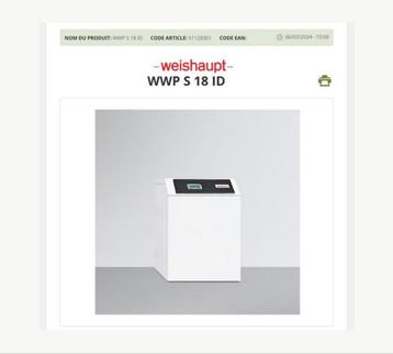 Pompe à chaleur Weishaupt WWP S 18 ID Neuf!!!, Enlèvement, Neuf