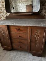 Hout kaptafel met spiegel, Antiek en Kunst, Ophalen