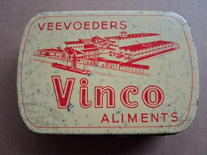 oude tabaksdoos  VOEDERS  VINCO, Verzamelen, Merken en Reclamevoorwerpen, Gebruikt, Reclamebord, Ophalen of Verzenden