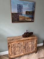 Unieke Houtsnijwerk Dressoir handgesneden uit India, Met deur(en), Nieuw, Ophalen of Verzenden, Minder dan 150 cm