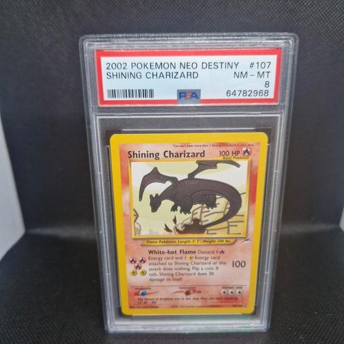 Shining Charizard Neo Destiny PSA 8, Hobby en Vrije tijd, Verzamelkaartspellen | Pokémon, Zo goed als nieuw, Ophalen of Verzenden