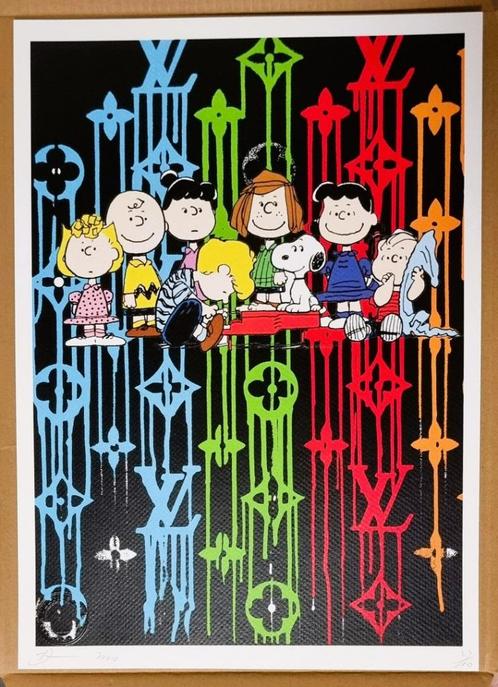 Snoopy and Friends - Death NYC - Pop art- A / P, Antiek en Kunst, Kunst | Litho's en Zeefdrukken, Ophalen of Verzenden