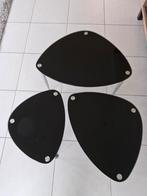 Bijzettafels in glas en poten metaal, Huis en Inrichting, Ophalen, Gebruikt