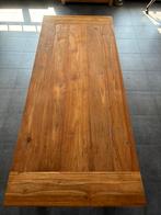 teak tafel 100 cm breed en 240 cm lang  en 79cm hoog, Ophalen, 100 tot 150 cm, Teakhout, 200 cm of meer