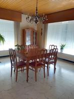 Vitrinekast + eettafel en 6 stoelen, Ophalen, Gebruikt, Vijf personen of meer, Rechthoekig