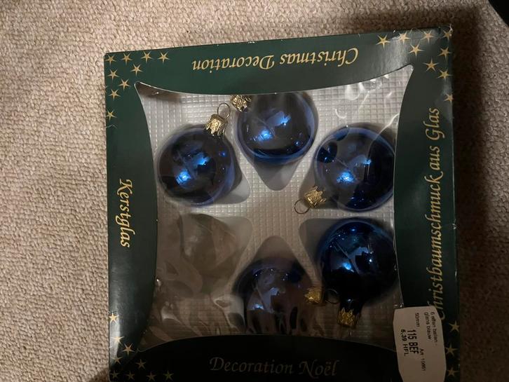 Lot blauwe kerstballen 5 grote , 5 kleinere, Diversen, Kerst, Zo goed als nieuw, Ophalen of Verzenden