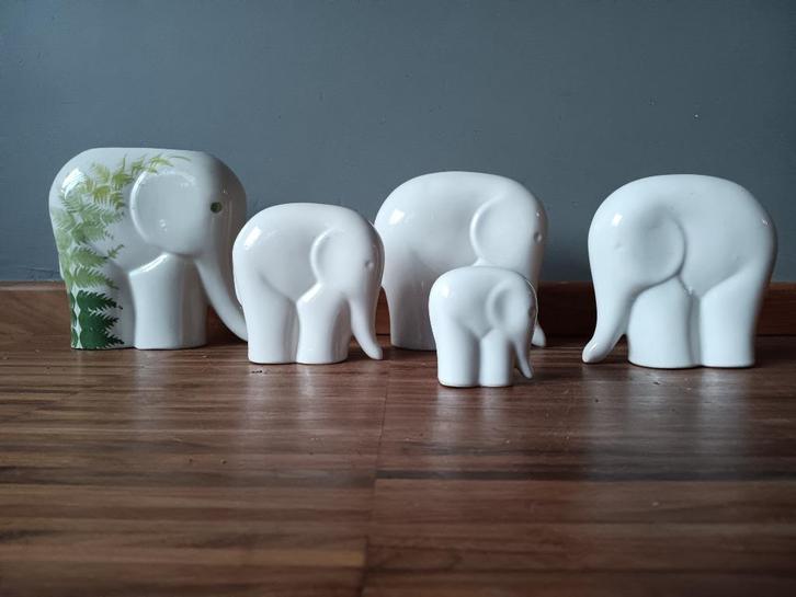 5-delige vintage olifanten set, Antiek en Kunst, Antiek | Keramiek en Aardewerk, Ophalen of Verzenden