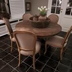 Set van 6 landelijke taupe eettafelstoelen, Huis en Inrichting, Ophalen, Zo goed als nieuw