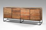 Sideboard Teak 4dr metal legs met ijzer, Huis en Inrichting, Verzenden, Nieuw